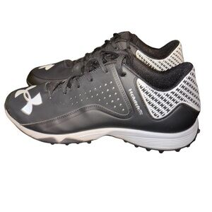 Under Armour UA Clutchfit Cleats Mens Size 13 Black White Lace Up 1269384-012